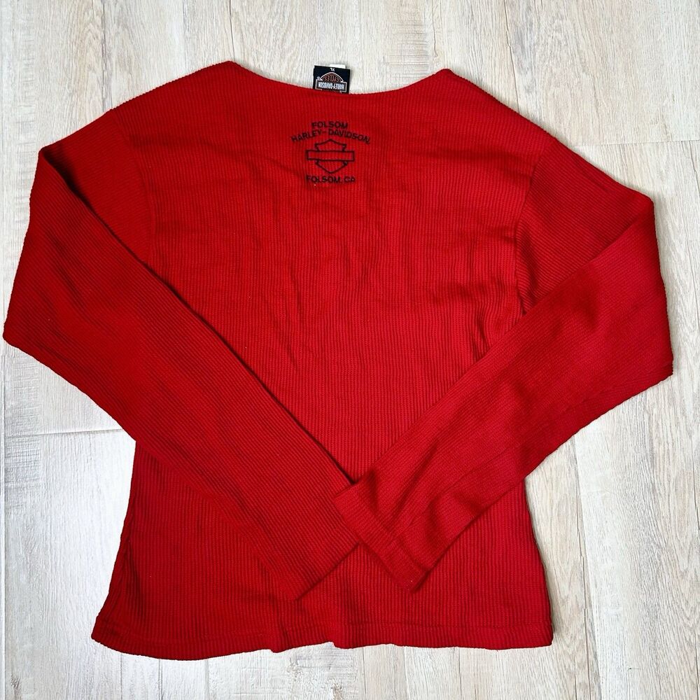 Harley Davidson  Long Sleeved Thermal Womens Sz X Large Red - Picture 7 of 8